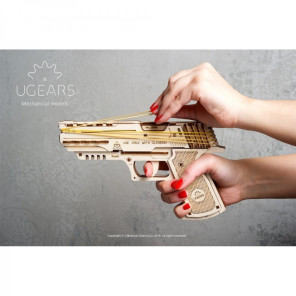 Пистолет Wolf-01 UGears (62 деталей) - механический 3D пазл