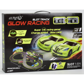 Купить Автотрек Glow Racing,  р/у, от сети 220V, 2 неоновые машинки