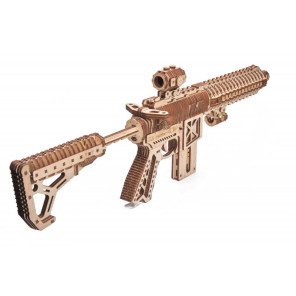 Штурмовая винтовка AR-T (М16) (496 деталей) Wood Trick - механический 3д пазл