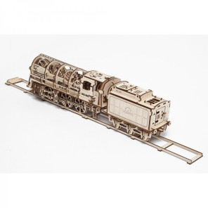 Поезд (локомотив) UGears 460 (443 деталей) - механический 3D пазл