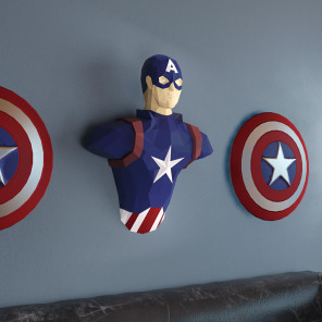 3D пазл из бумаги Капитан Америка