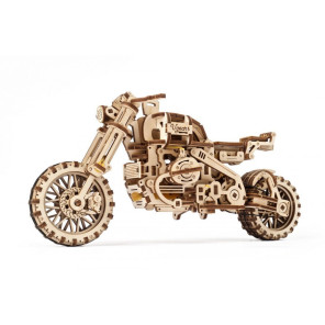 Мотоцикл Scrambler UGR-10 с коляской (380  деталей) - механический 3д пазл
